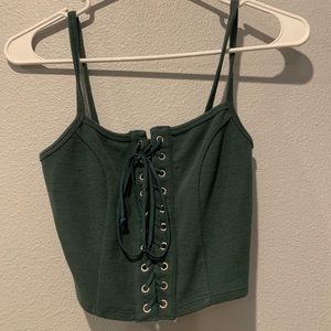 Green crop top
